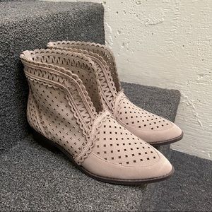 [Cecelia New York] Tate Perforated Booties in Greige.
